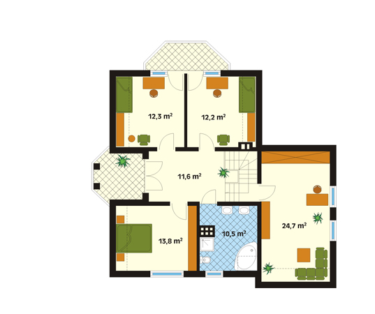 Projekt domu Koncert - rzut poddasza