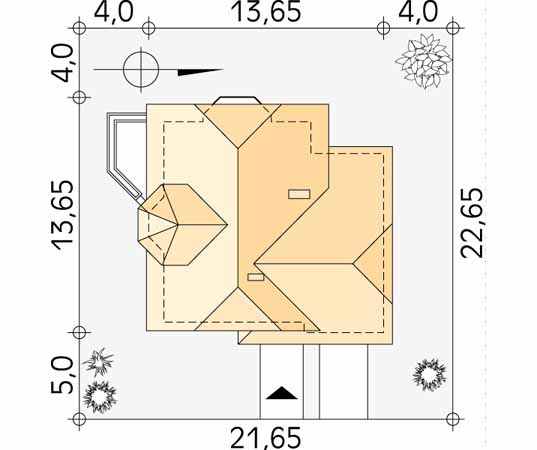 Projekt domu Koncert 2 - usytuowanie na działce