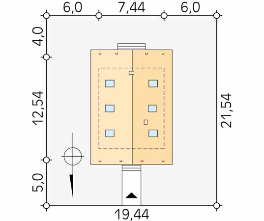 Projekt domu Konwalia 2 bal - usytuowanie na działce