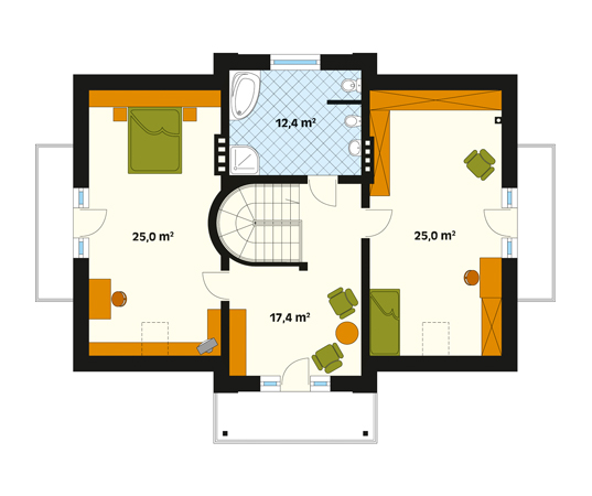 Projekt domu Kora - rzut poddasza