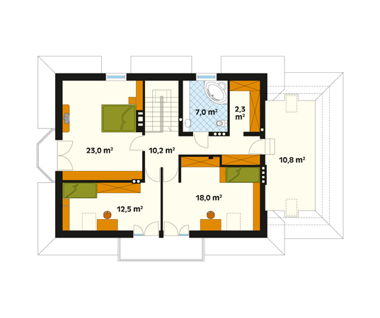 Projekt domu Koral 2 - rzut poddasza