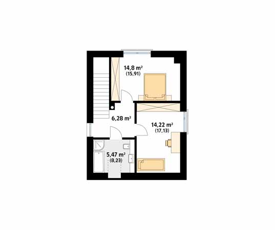 Projekt domu Kote - rzut poddasza