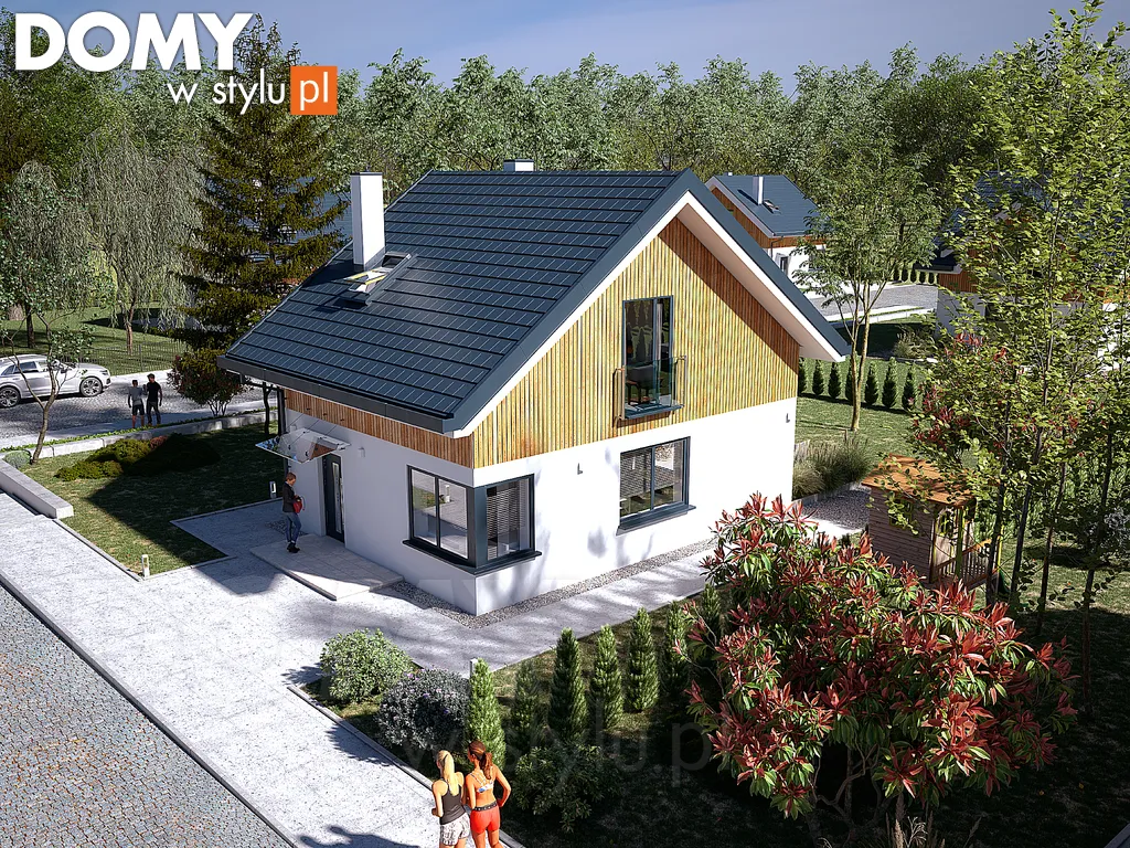 Projekt domu z poddaszem Kote - wizualizacja frontowa