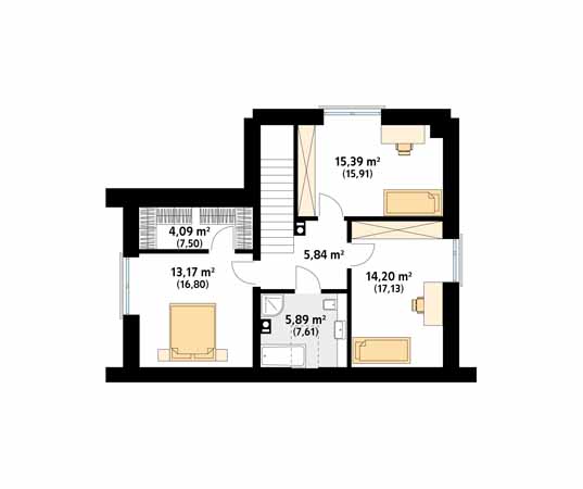 Projekt domu Kote 2 - rzut poddasza
