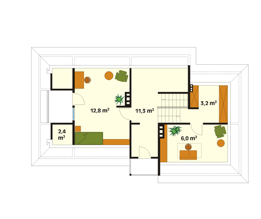 Projekt domu Krakowiak dr-S - rzut poddasza
