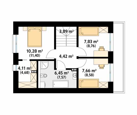 Projekt domu Kruszyna 3 - rzut poddasza