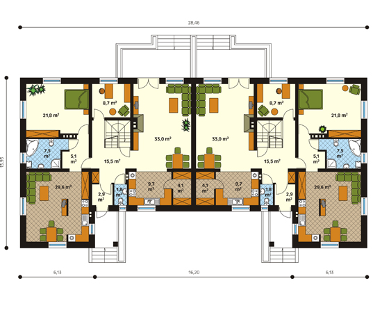 Projekt domu Kwartet - rzut parteru