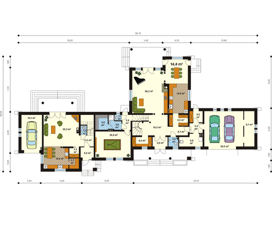Projekt domu Laguna - rzut parteru
