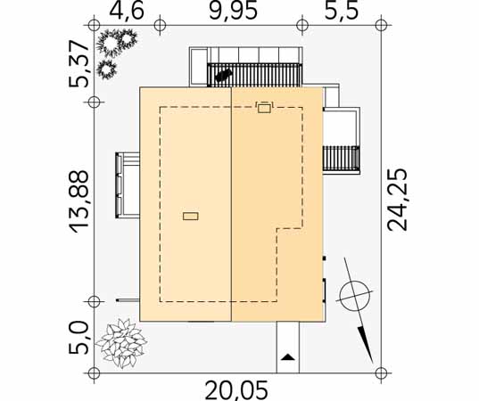 Projekt domu Lara - usytuowanie na działce