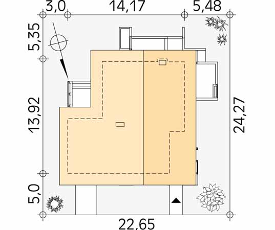 Projekt domu Lara 2 - usytuowanie na działce