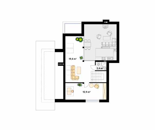 Projekt domu Lara 5 - rzut poddasza