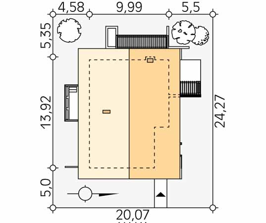 Projekt domu Lara 6 - usytuowanie na działce