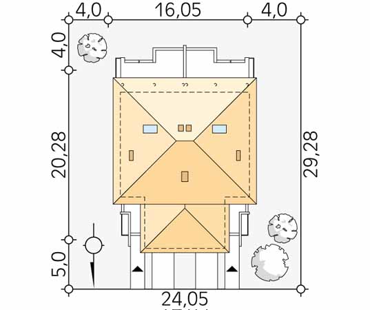 Projekt domu Larus 4 - usytuowanie na działce