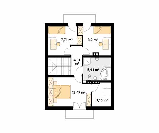 Projekt domu Laura - rzut poddasza