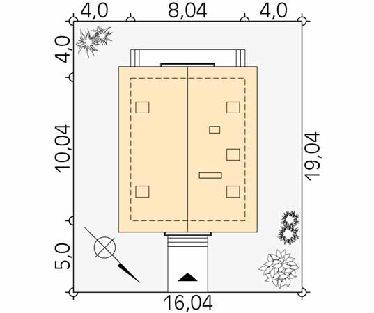 Projekt domu Laura - usytuowanie na działce