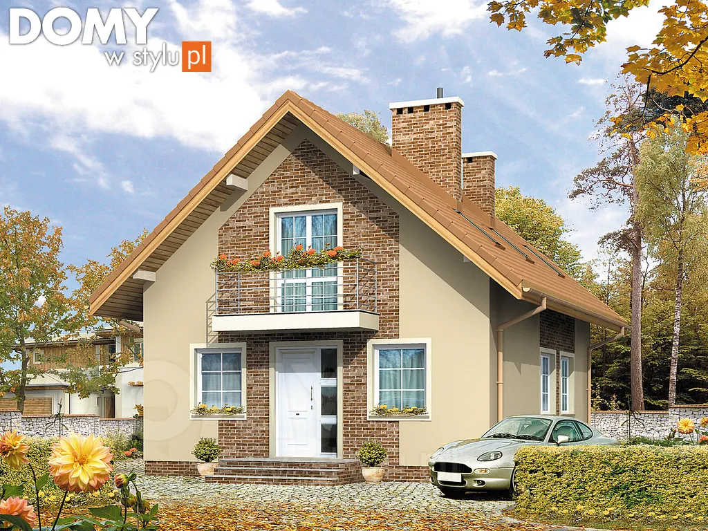 Projekt domu z poddaszem Laura - wizualizacja frontowa