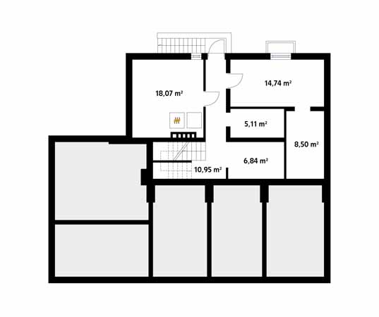 Projekt domu Lawa - rzut piwnicy