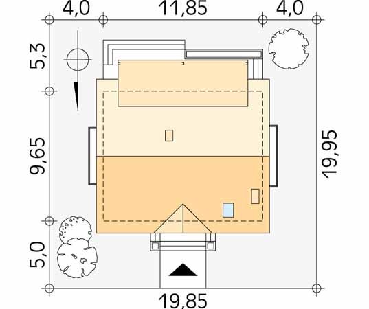 Projekt domu Lawenda - usytuowanie na działce