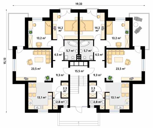 Projekt domu Lazur - rzut parteru