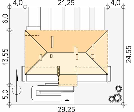 Projekt domu Lazur 3 - usytuowanie na działce