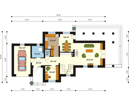 Projekt domu Legenda - rzut parteru