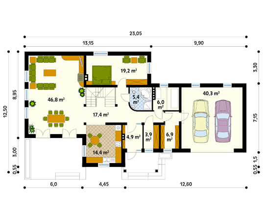Projekt domu Legenda 2 - rzut parteru