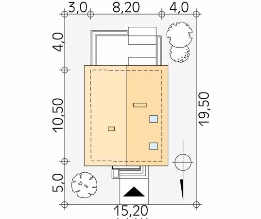 Projekt domu Lilia - usytuowanie na działce