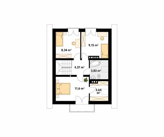 Projekt domu Lilia 2 - rzut poddasza