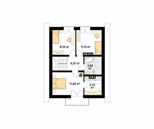 Projekt domu Lilia 3 - rzut poddasza