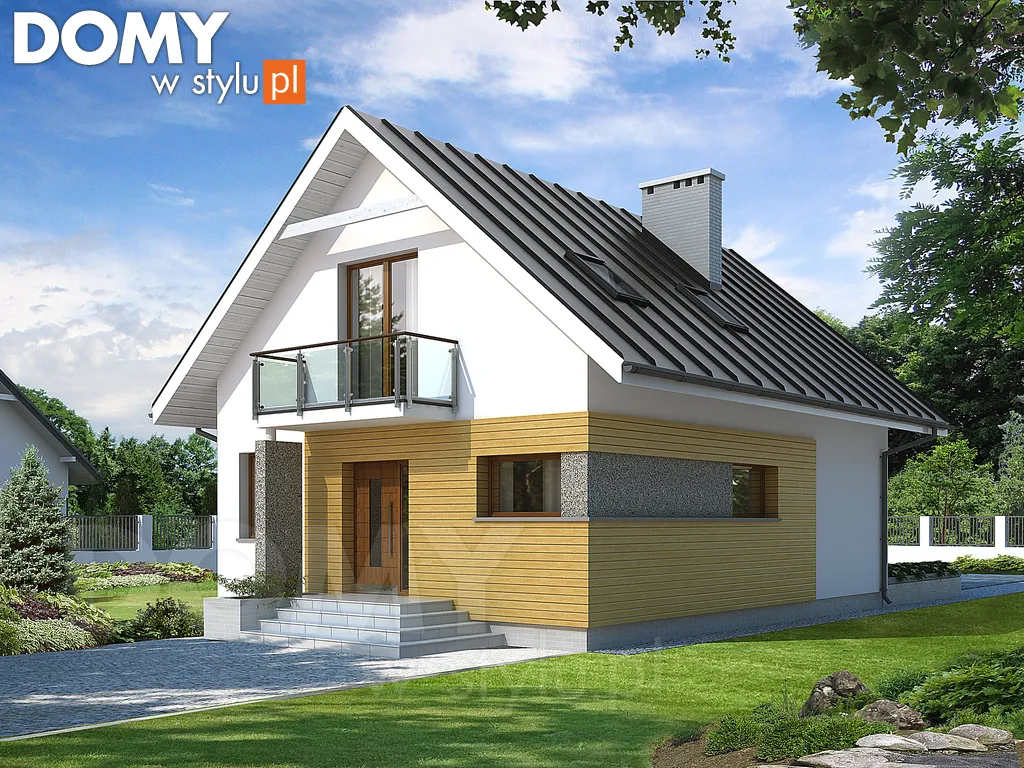 Nowoczesny projekt domu z poddaszem Lilia 3 - wizualizacja frontowa