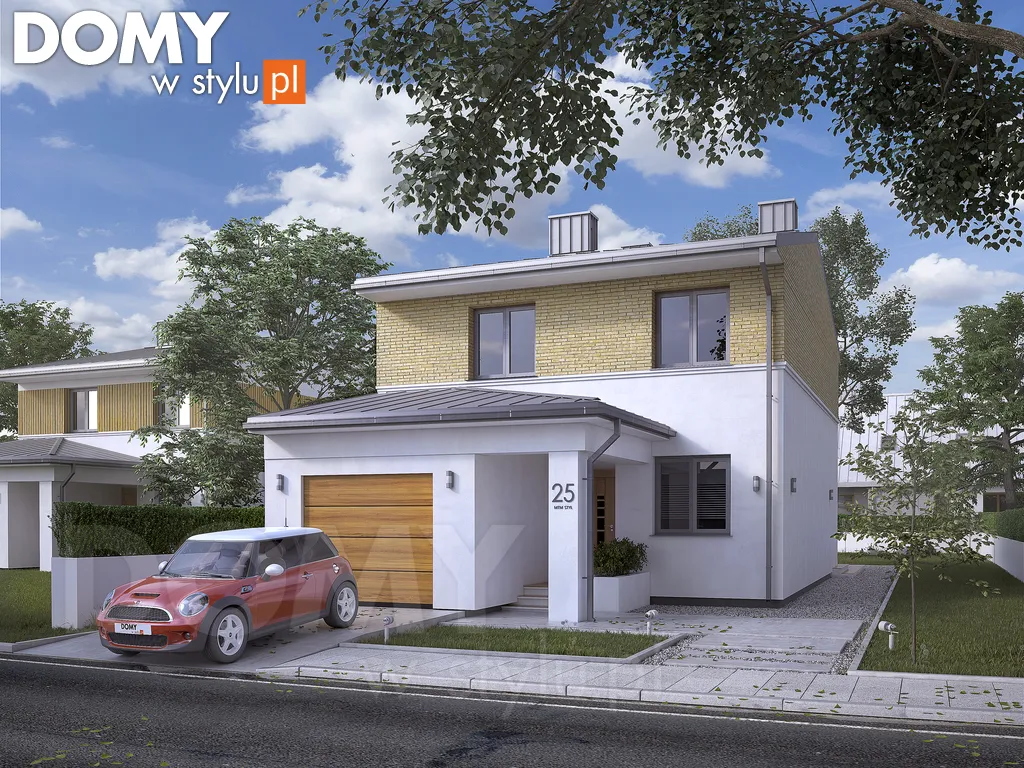 Nowoczesny projekt domu piętrowego Limba W2 - wizualizacja frontowa