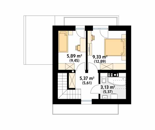 Projekt domu Limonka - rzut poddasza