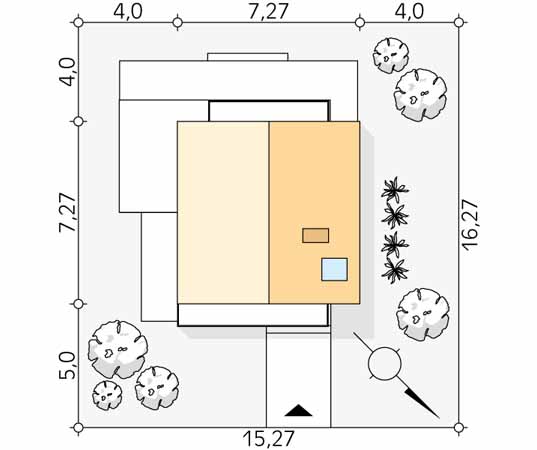 Projekt domu Limonka - usytuowanie na działce