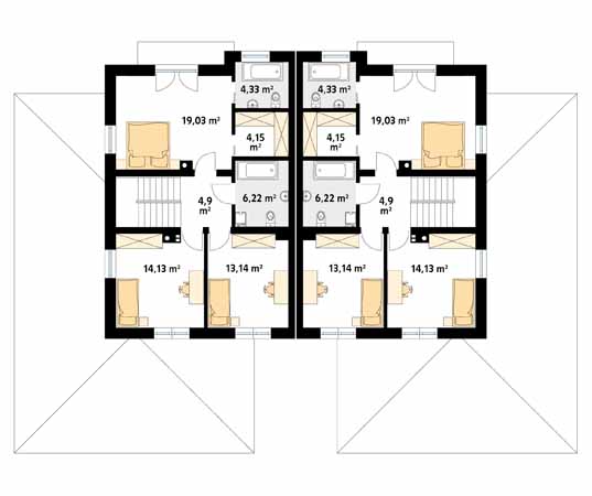 Projekt domu Limonkowy - rzut poddasza