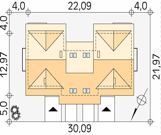 Projekt domu Lira - usytuowanie na działce