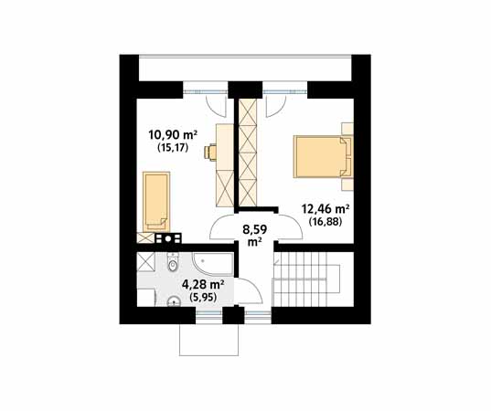 Projekt domu Lopra - rzut poddasza