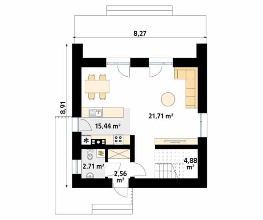 Projekt domu Lopra 2 - rzut parteru