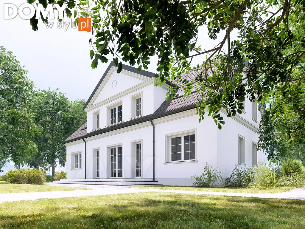 Projekt domu z poddaszem Łubin - wizualizacja frontowa