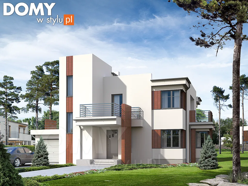 Nowoczesny projekt domu piętrowego Luna - wizualizacja frontowa