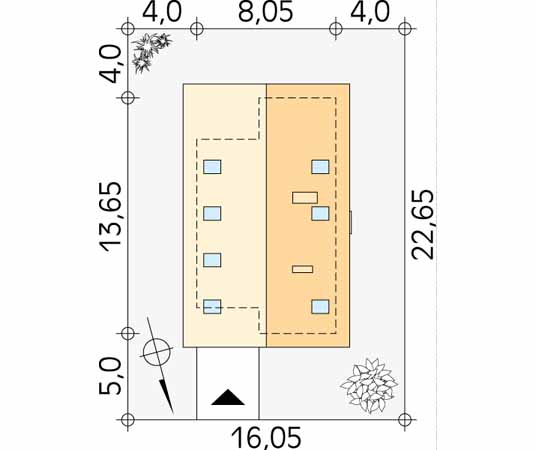 Projekt domu Lupus - usytuowanie na działce