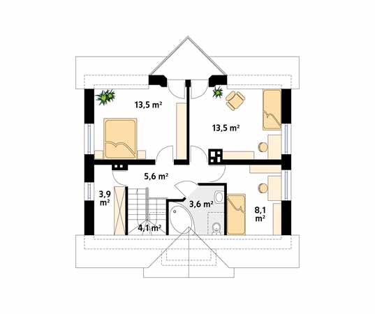 Projekt domu Maciejka - rzut poddasza