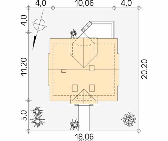 Projekt domu Maciejka - usytuowanie na działce