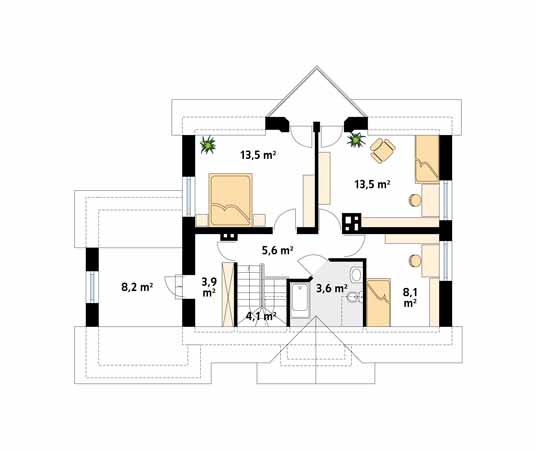 Projekt domu Maciejka 2 - rzut poddasza