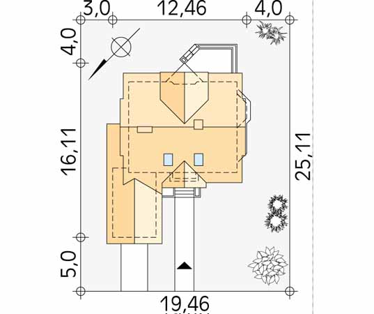 Projekt domu Maciejka 3 - usytuowanie na działce