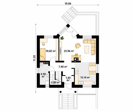 Projekt domu Maciejka 4 - rzut parteru