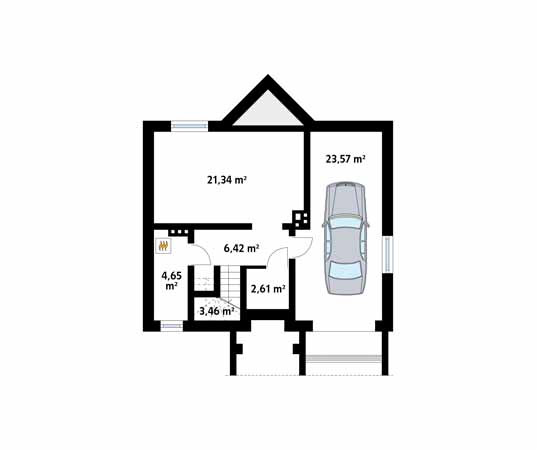 Projekt domu Maciejka 4 - rzut piwnicy