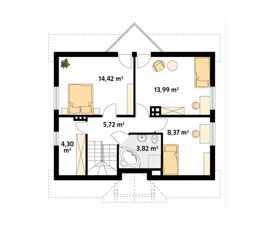 Projekt domu Maciejka dr-S - rzut poddasza