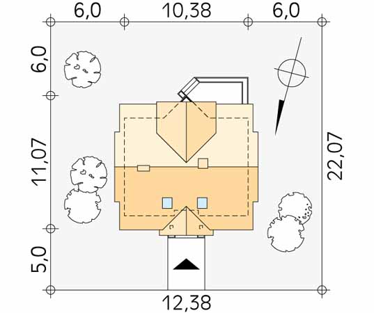 Projekt domu Maciejka dr-S - usytuowanie na działce