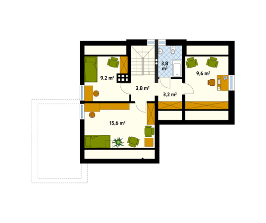 Projekt domu Maczek - rzut poddasza