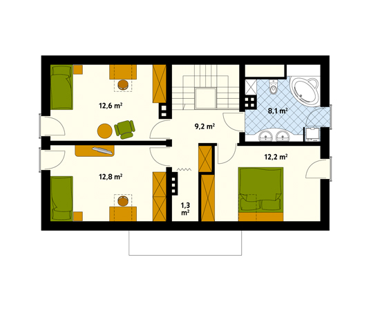 Projekt domu Magnolia - rzut poddasza